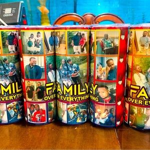 Custom 👉🏽Family Over Everything” Tumblers👈🏽 with pictures of YOUR FAMILY